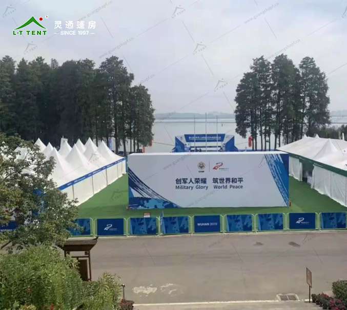 軍用篷房生產(chǎn)廠家 靈通賽事篷房為軍運(yùn)再添色彩